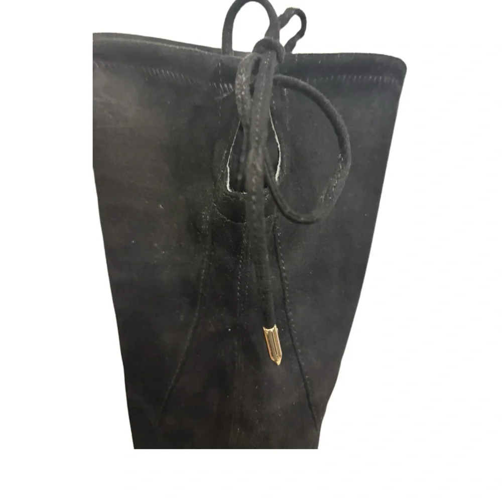 Marc Fisher Black Suede Over-the-Knee Boots Minimalist Y2K Classic Black Size 6